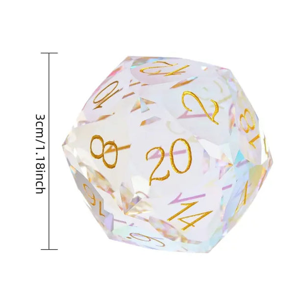 30mm Rainbow Crystal d20