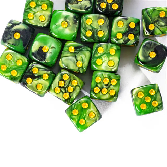 Green & Black - 12mm D6 pips