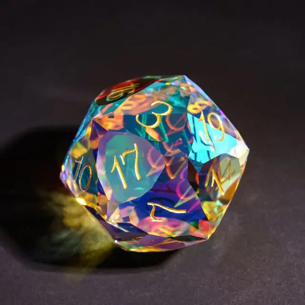 30mm Rainbow Crystal d20