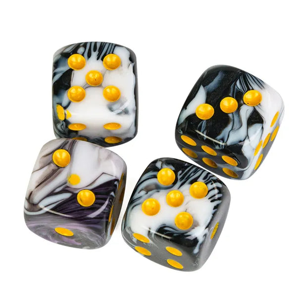 White & Black - 12mm D6 pips