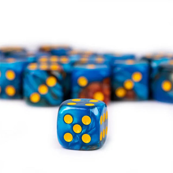 Blue & Red - 12mm D6 pips