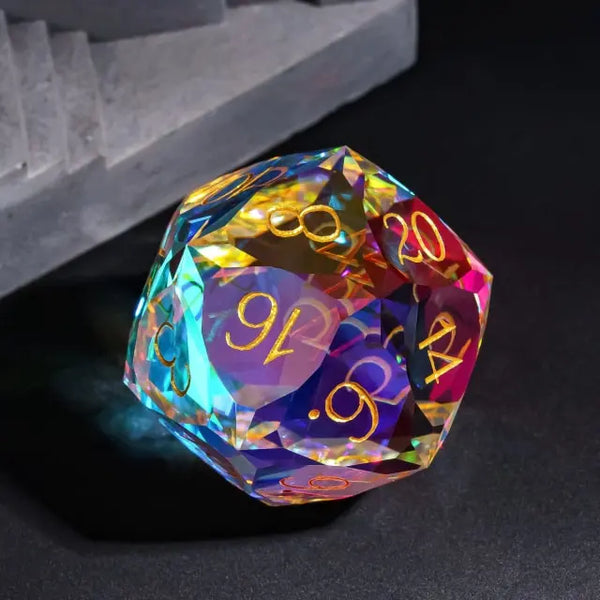 30mm Rainbow Crystal d20