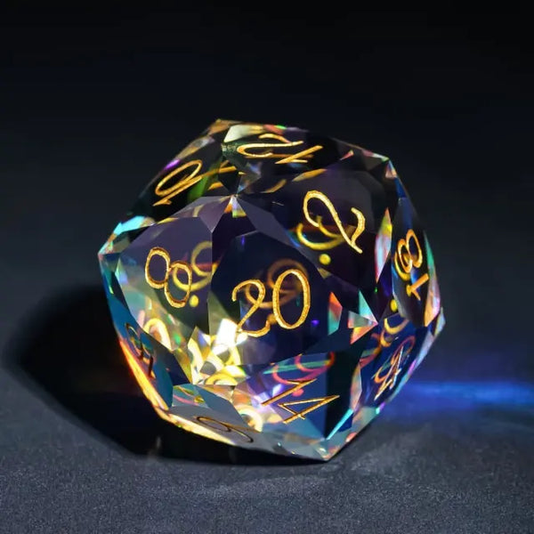 30mm Rainbow Crystal d20